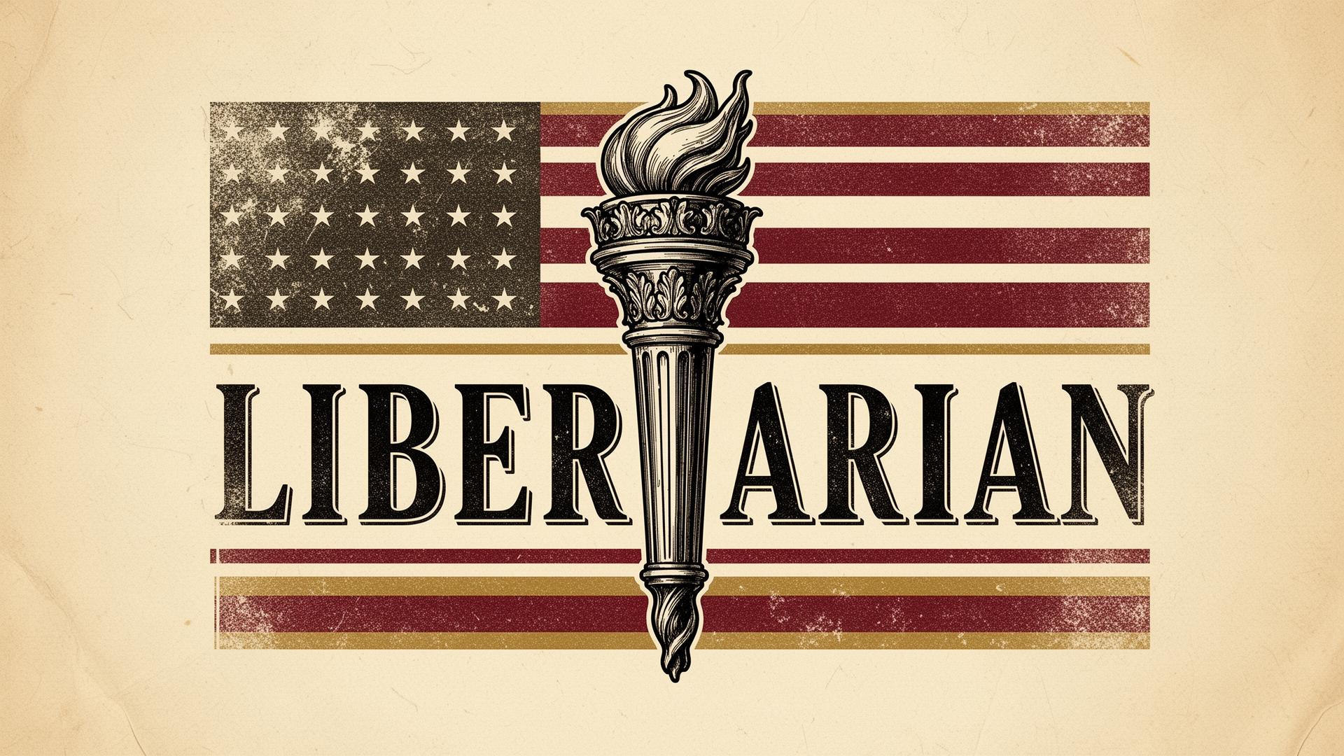 Liberty torch and flag — Think and Talk Libertarian